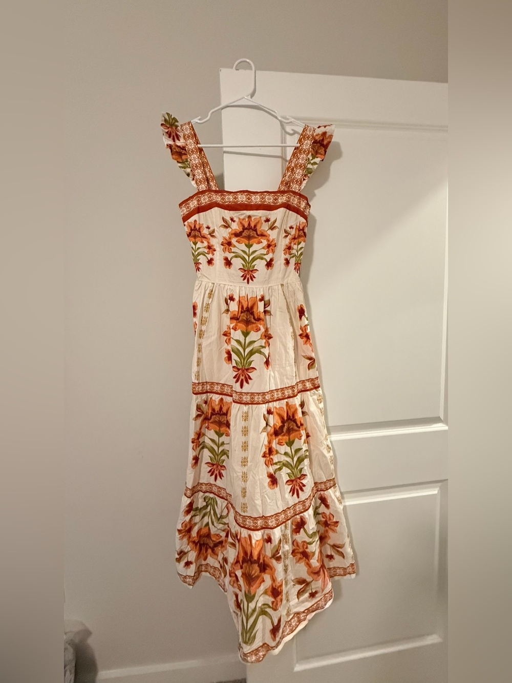 Flying Tomato Cream Maxi Dress with Rust Floral Print - Picture 10 of 16